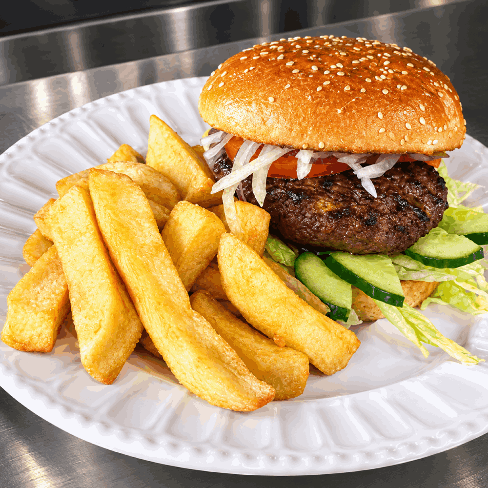 Gourmet Burgers served at Blue Sea Takeaway in Musselburgh 